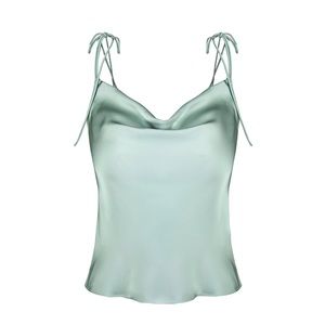 Courtney Green Cowl Neck Tank Top